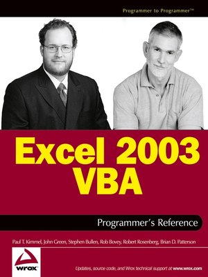 cover image of Excel 2003 VBA Programmer's Reference
